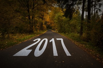 Poster - Composite image of happy new year 2017
