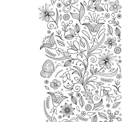 Poster - pattern with abstract flowers