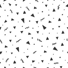 Hand Drawn Seamless Pattern With Triangle Confetti
