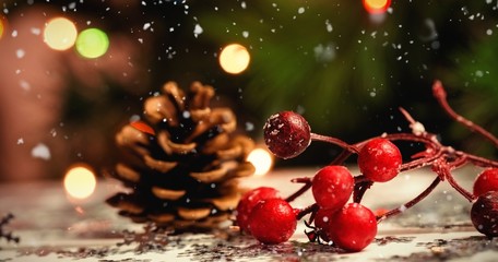 Poster - Composite image of snow falling