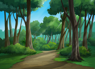 Poster - Picture painted in deep forest