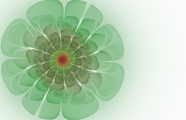 Aufkleber - abstract green fractal flower computer generated image, background for text labels