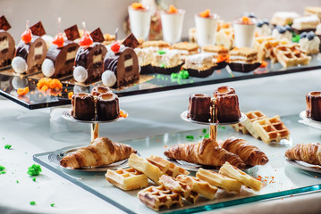 Wall Mural - pastries on the brunch table