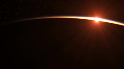 Wall Mural - sunrise over the earth. amazing view of planet earth from space. realistic 3d animation. ultra high 