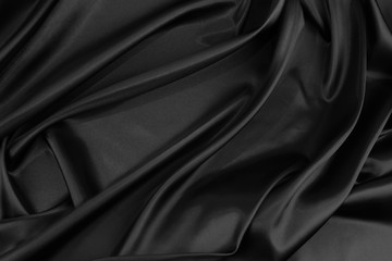 Black silk fabric texture
