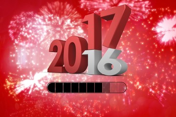 Poster - Composite image of digitally generated image of new over old yea