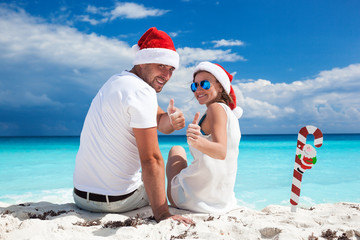 Christmas vacation on tropical beach