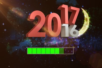 Poster - Composite image of digital image of new over old year