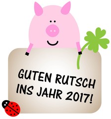 Wall Mural - Guten Rutsch ins Jahr 2017 