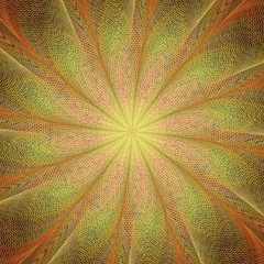 Poster - Yellow and orange twisted fractal art background