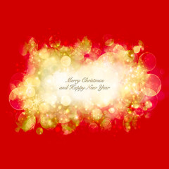 Wall Mural - christmas card with a glittering party bokeh