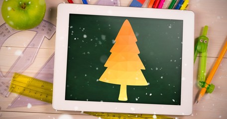Poster - Composite image of digitally generated image of orange christmas