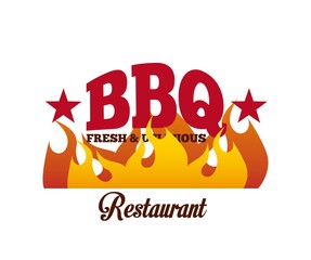 Sticker - bbq, fresh and delicious design. colorful design. vector illustration