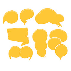 Wall Mural - Vector set of comic speech bubbles. Hand drawn set of comic quotes balloons.