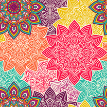 Ethnic Floral Seamless Pattern
