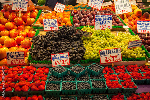 Fotografie, Obraz Produce at Pike Place Market Seattle Washington
