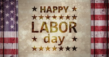 Poster - Composite image of poster of happy labor day text