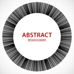 Poster - Geometric element made of lines. Abstract monochrome shape isola
