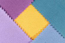 Composition Of Colored Pieces Of Serrated Cotton Fabric