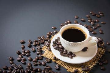 coffee cup and coffee beans