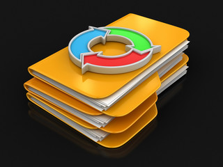 Poster - Folders and files with Circular Graph. Image with clipping path