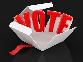 Poster - Open package with vote. Image with clipping path