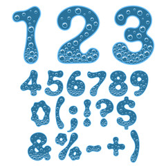 Aufkleber - Numbers and symbols of sparkling water. Vector isolated objects.