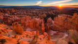 Scenic view of stunning red sandstone in Bryce Canyon National P