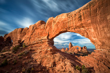 View Of Turret Arch From The North Window In Arches National Par