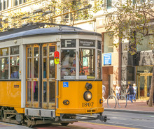 San Francisco, CA, USA, October 22, 2016; Italian Tram Moving In San Francisco