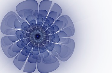 Aufkleber - abstract blue fractal flower computer generated image, background for text labels