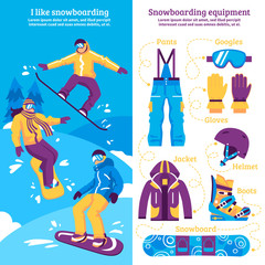 Sticker - Snowboarding Vertical Banners