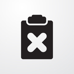 Poster - clipboard with cross icon illustration
