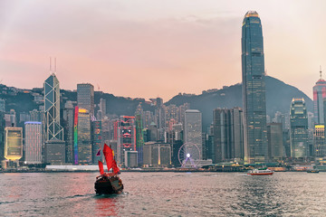 Wall Mural - Skyline on Victoria Harbor in HK