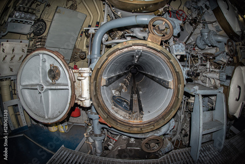 Torpedo Launch Room Submarine Control Room Interior View