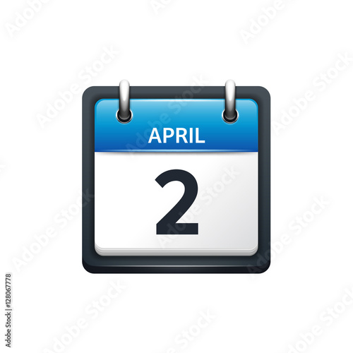 April 2 Calendar Icon Vector Illustration flat Style Month And Date April 2 Calendar Icon Vector Illustration flat Style Month And Date