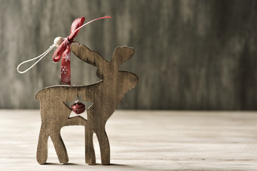 Sticker - rustic wooden christmas ornament