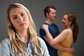 Woman Jealous Of Loving Couple