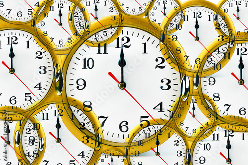 Abstract clock showing 12:00 am or pm. - Buy this stock photo and