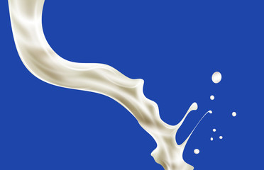 Wall Mural - pouring milk splash isolated on white background