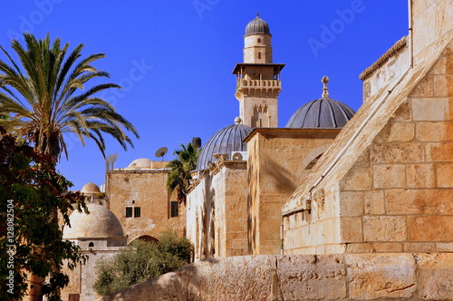 Fotografia, Obraz Jerusalem - Blick auf den Tempelberg mit dem Es-Silsilah-Minarett