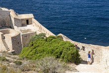 Walking On The Ancient Walls Of Bonifacio, Corsica, France