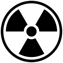 The Illustration Represents The Symbol Of Radiation, Product Sign And Radioactive Debris. Ideal For Catalogs Of Institutional Materials