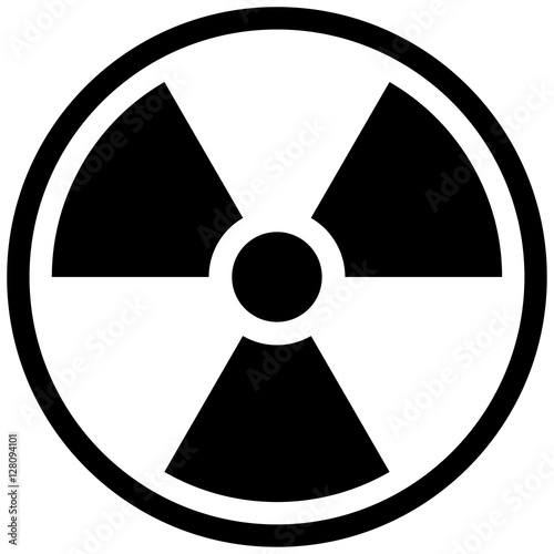 Fotomural The illustration represents the symbol of radiation, product sign and radioactive debris