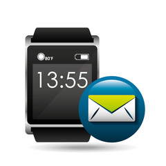 Wall Mural - smart watch concept email social media vector illustration eps 10