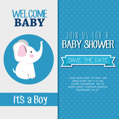 Wall Mural - baby shower invitation card vector illustration design