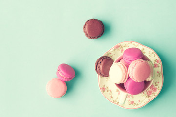 Sticker - Vintage Pastel Colored French Macarons