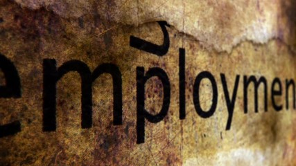 Sticker - Employment text on grunge background