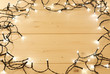 Christmas LED Lights On Wooden Planks