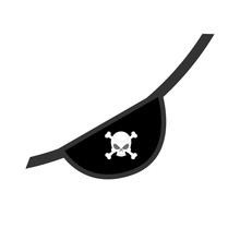 Eye Patch Isolated. Pirate Accessory. Skull Jolly Roger
